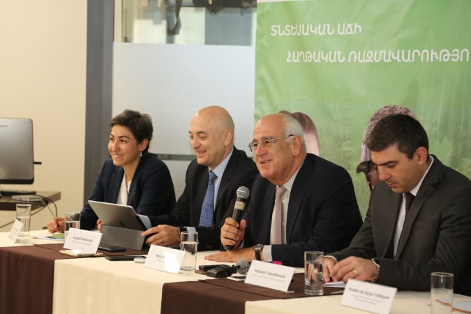 Speakers at the AGBU Fund for Artsakh press conference